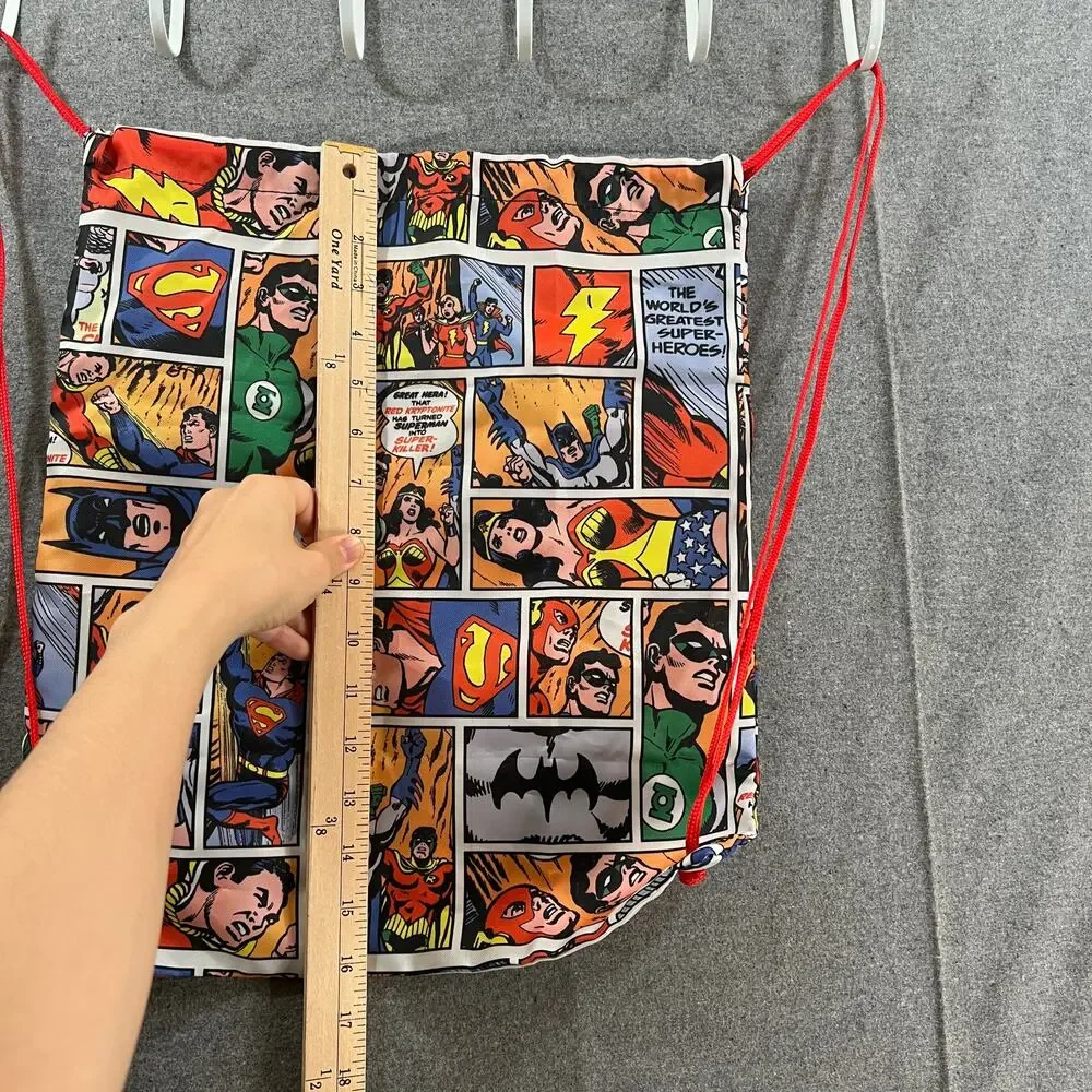 DC Comics Pull String Bag Backpack Multi Color